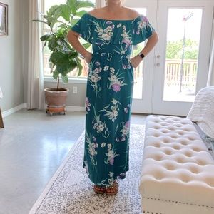 Carlie Off the Shoulder Knit Maxi Dress